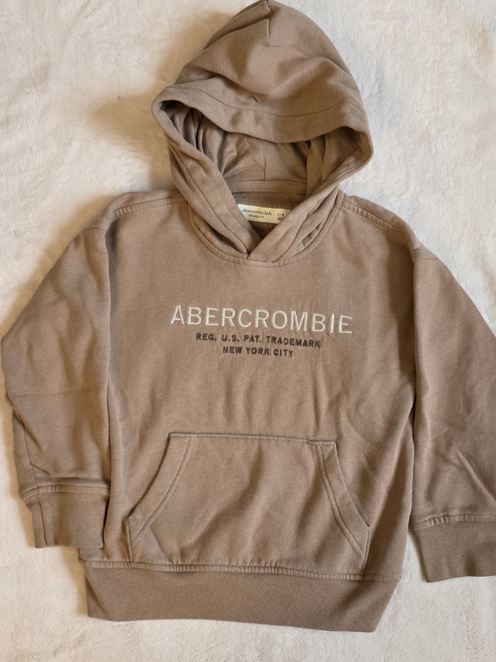 Abercrombie & Fitch Kids Taupe Hooded Sweatshirt - Size 5/6